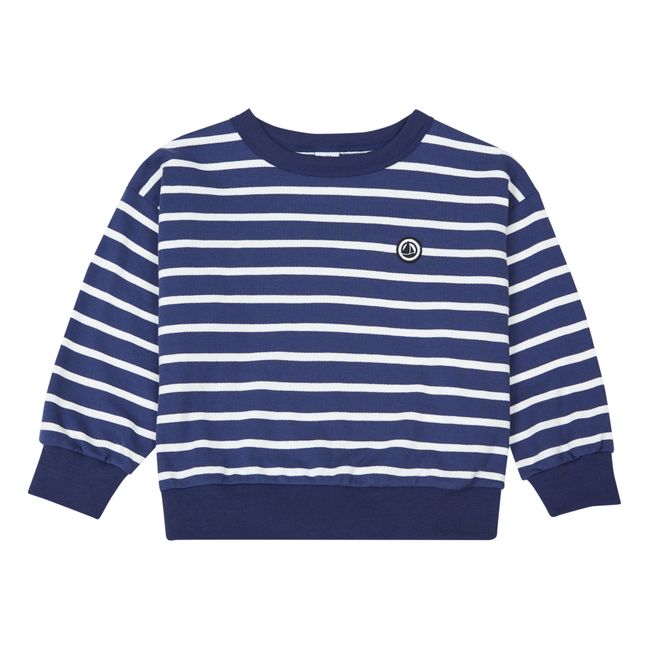 Organic Cotton Fleece Sweatshirt | Navy blue