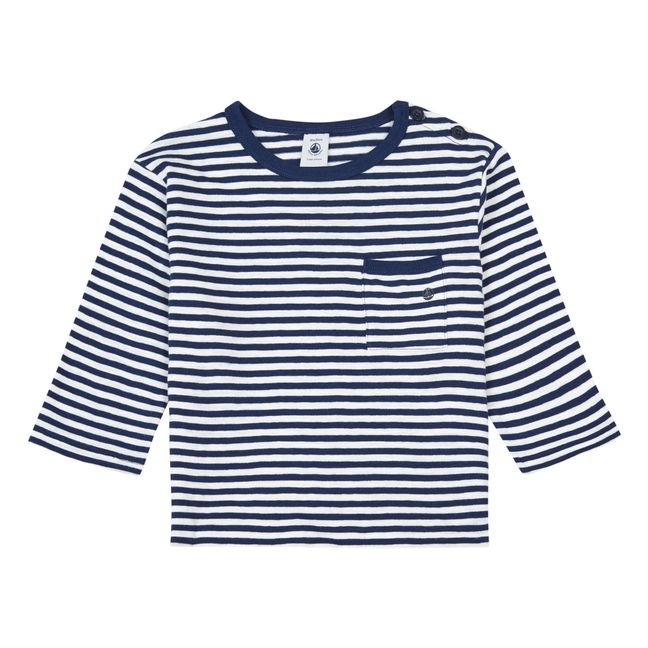 T-Shirt Manches Longues en Jersey | Bleu marine
