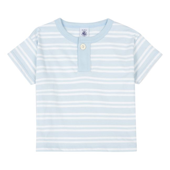 T-Shirt mit kurzen Ärmeln aus Jersey | Hellblau
