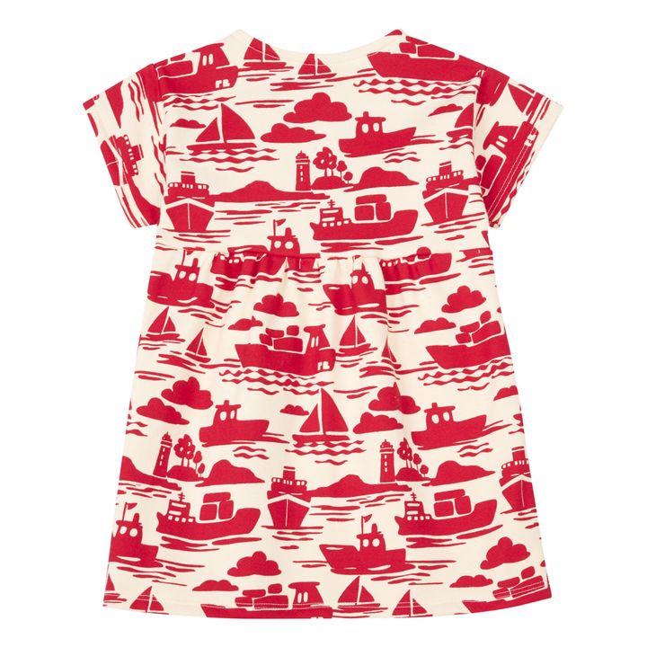Le Havre Organic Cotton Fleece Dress | Rojo- Imagen del producto n°4