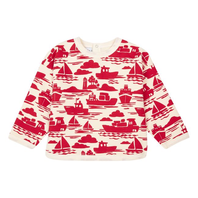 Le Havre Organic Cotton Fleece Sweatshirt | Rojo