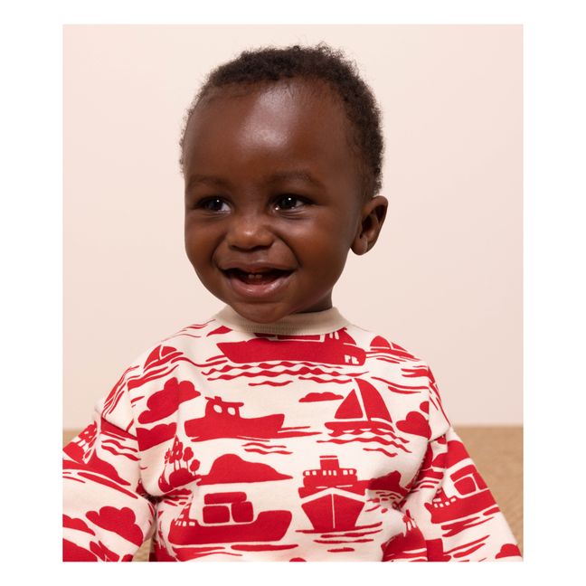 Le Havre Organic Cotton Fleece Sweatshirt | Rojo