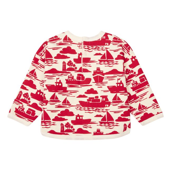 Le Havre Organic Cotton Fleece Sweatshirt | Rojo