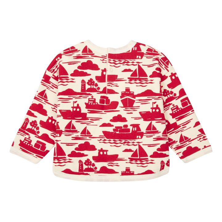 Le Havre Organic Cotton Fleece Sweatshirt | Red- Product image n°4