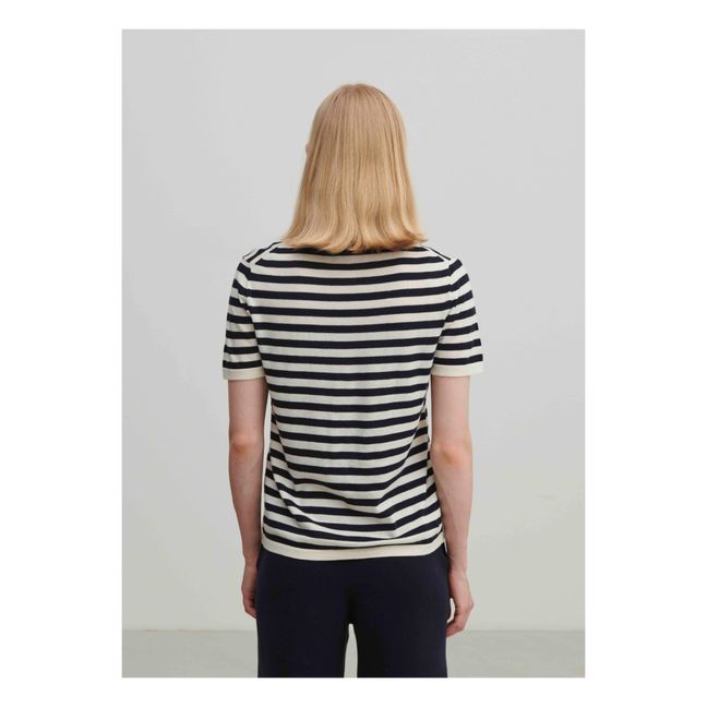 T-shirt Rayé Maille Fine Coton Bio - Collection Femme | Crudo