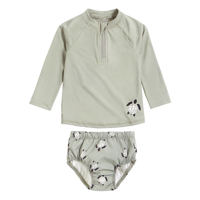 Bikini aus recyceltem Nylon Schildkröte | Khaki