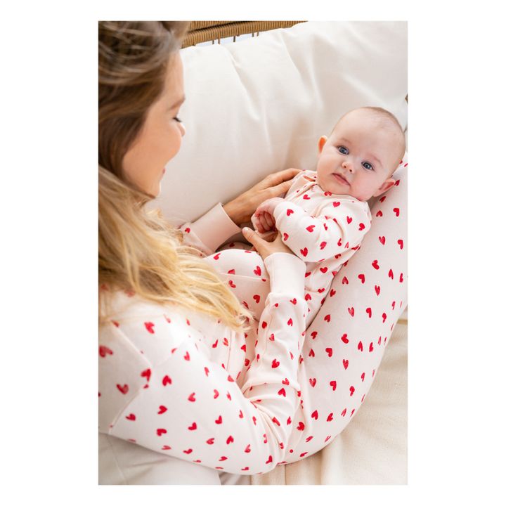 Organic Cotton Heart Pyjama Jumpsuit | Pink- Product image n°3