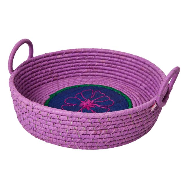 Rounde Raffia Basket | Lavender