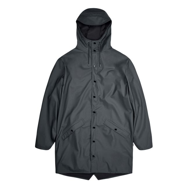 Waterproof Long Raincoat | Charcoal grey