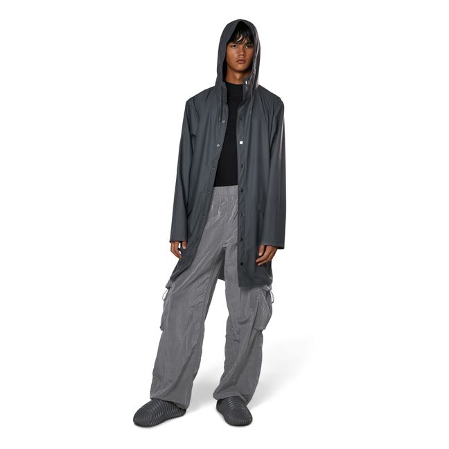 Waterproof Long Raincoat | Charcoal grey