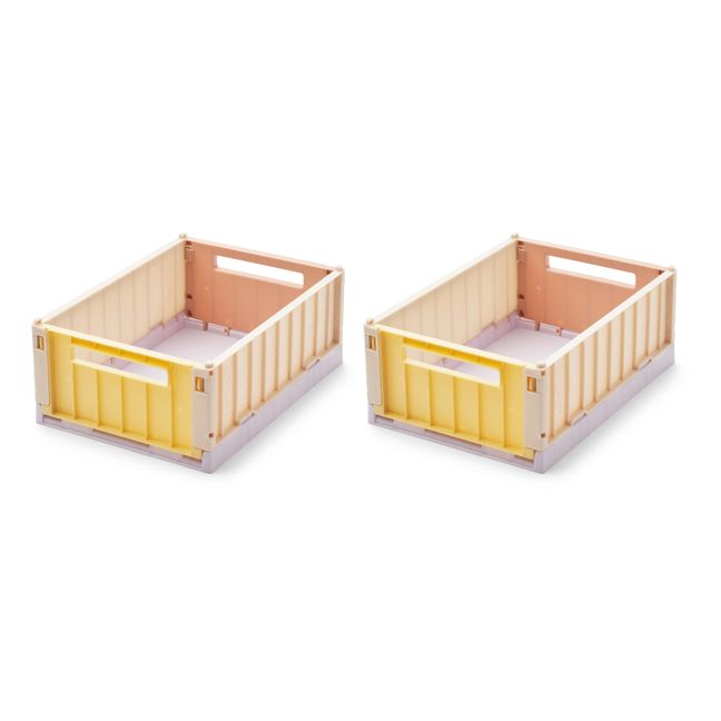 Caja plegable multicolor Weston - Juego de 2 | Amarillo palo