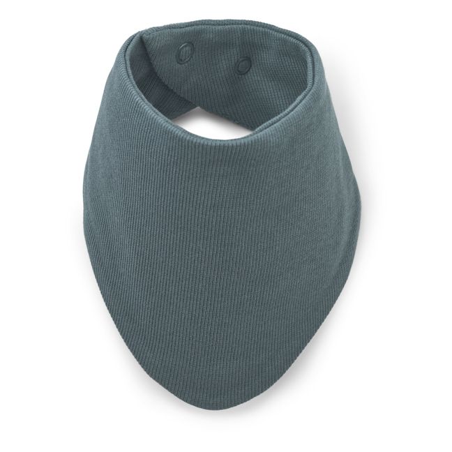 Bavoirs bandana en coton bio Anette - Set de 2 | Grey blue