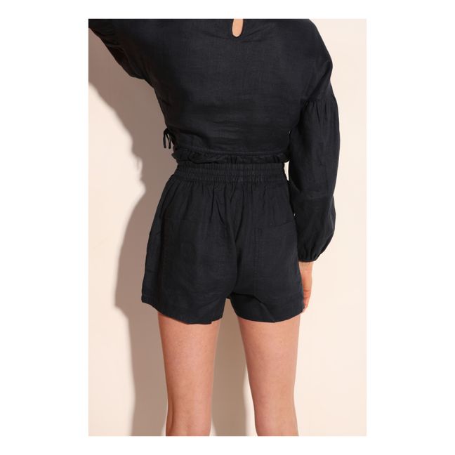 Shorts Basic in lino | Blu marino