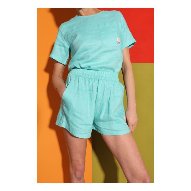 Shorts Basic in lino | Azzurro