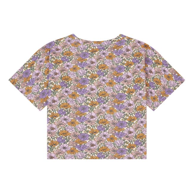 T-Shirt Romance Flower Coton Bio | Orange