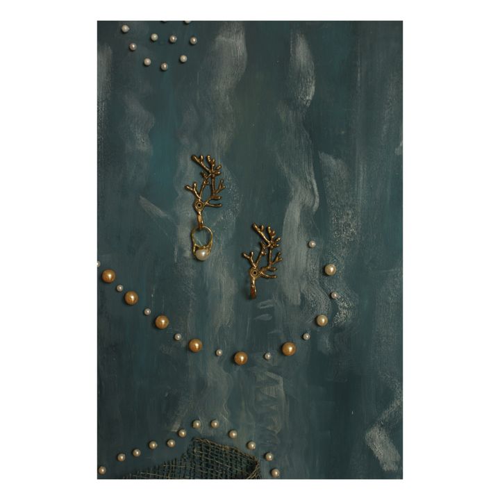 Kleiderhaken Marie Cora aus recyceltem Messing - 2er-Set | Goldbraun- Produktbild Nr. 2