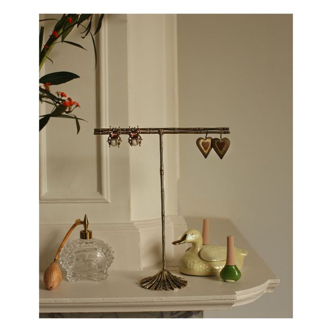 Schmuckhalter Frida Bamboo aus recyceltem Messing  | Goldbraun