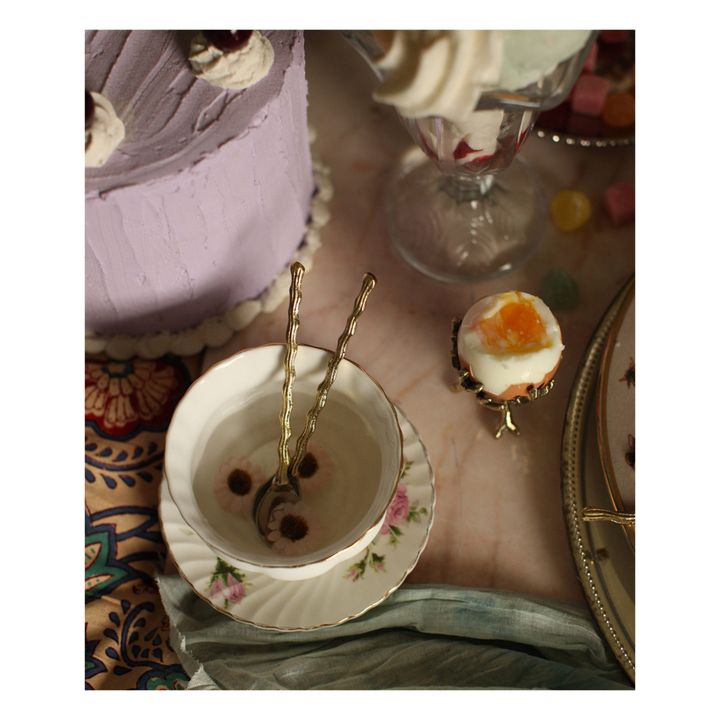 Cucharas de café Wavy - Juego de 2 | Marrón Dorado- Imagen del producto n°1