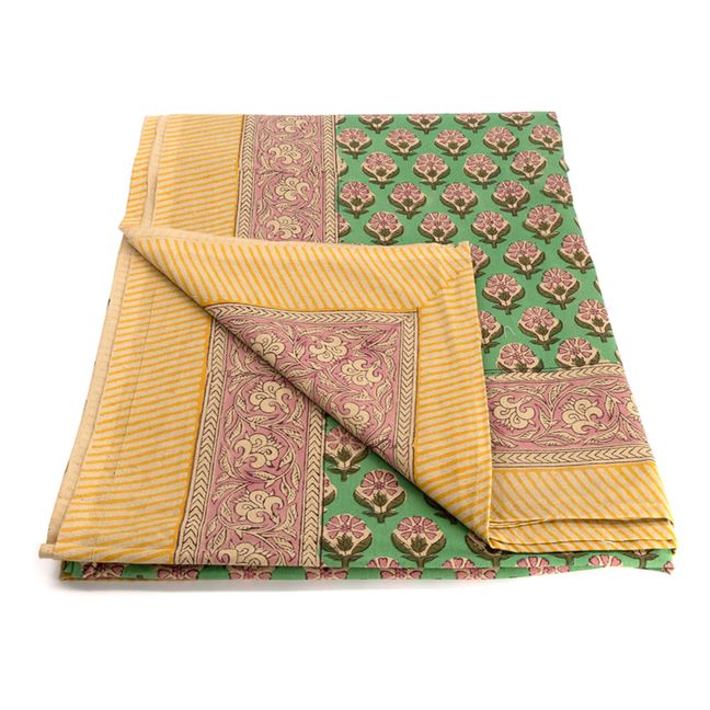 Emma throw and cotton totebag | Verde