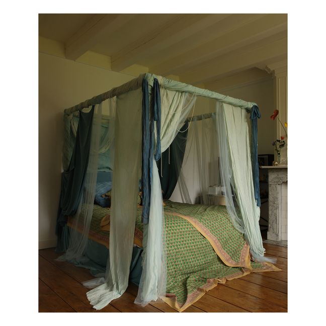 Emma throw and cotton totebag | Verde