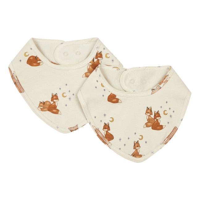 Bandana-Lätzchen Bio-Baumwolle Foxie - 2er-Set | Gelb