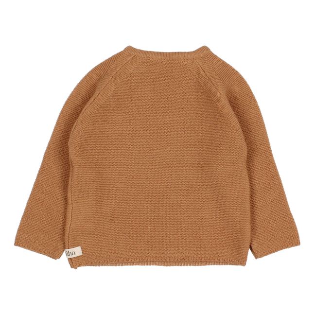 Organic Cotton Sweater with Buttoned Collar | Caramello