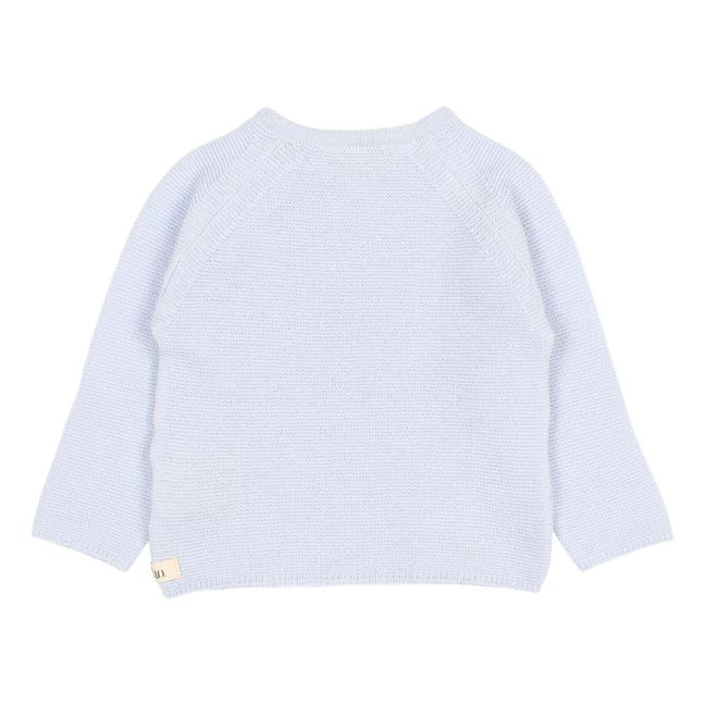 Pull Coton Bio Col Boutoné | Bleu ciel