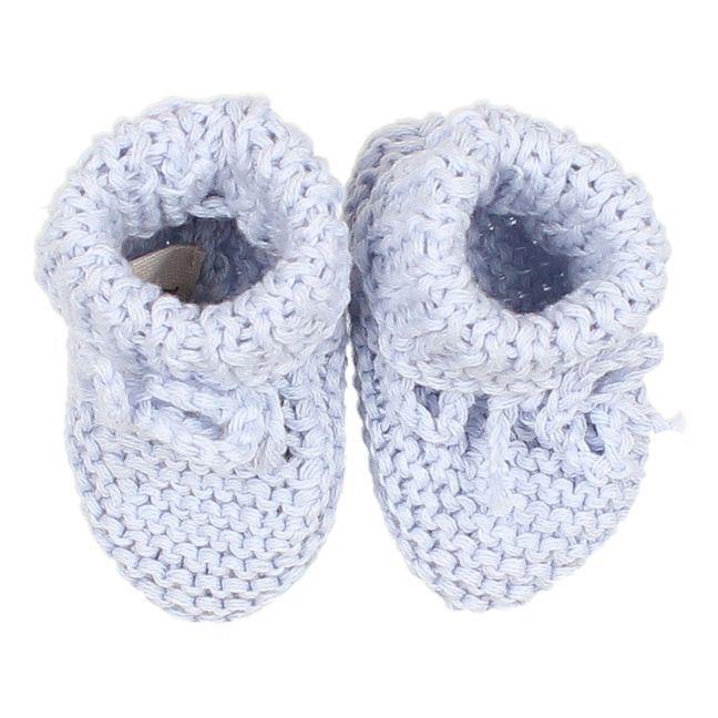 Chaussons Coton Bio Maille | Bleu ciel