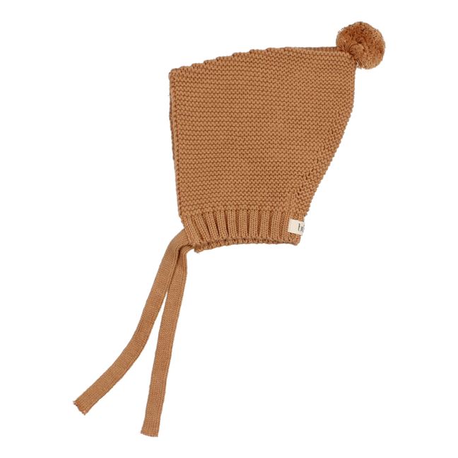 Organic Cotton Knit Bonnet | Caramello