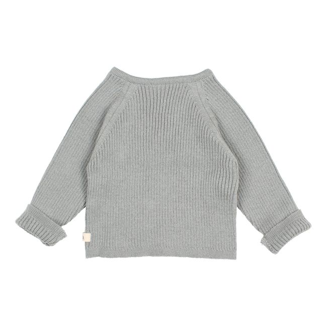 Organic Cotton Wrap Over Knit Top | Salvia