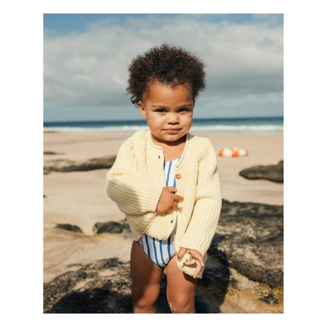Cardigan Coton Bio Poches | Jaune pâle