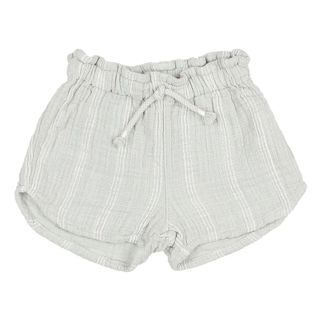 Striped Textured Baby Shorts | Light grey
