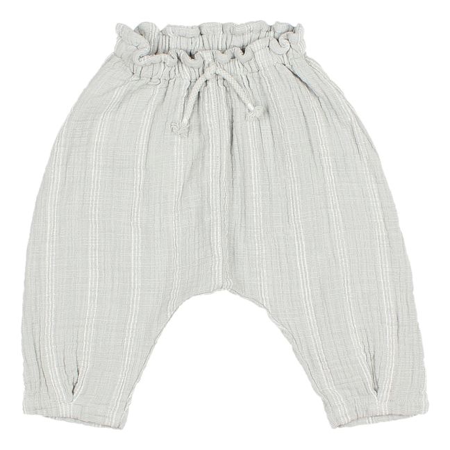 Textured Striped Harem Pants | Light grey