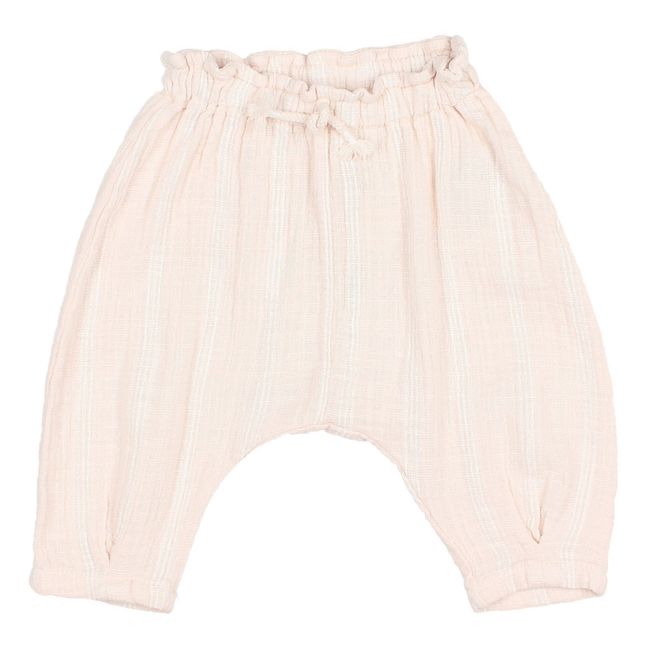 Textured Striped Harem Pants | Pink