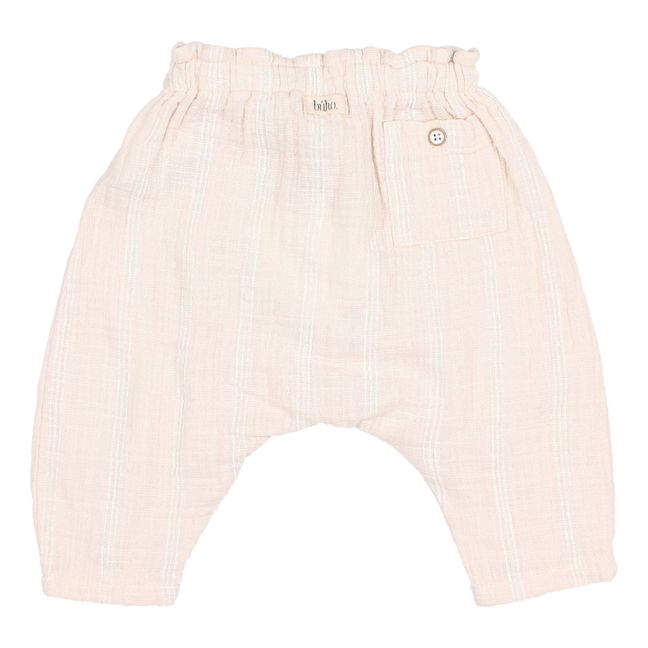 Textured Striped Harem Pants | Pink