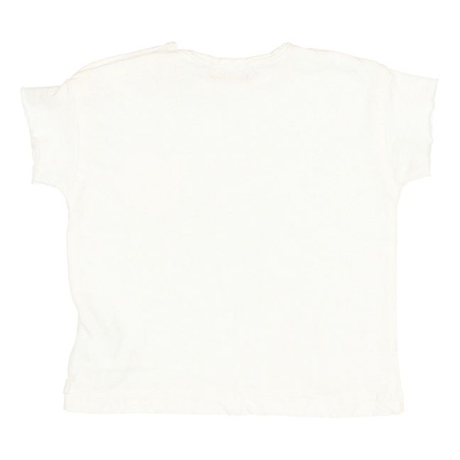 T-Shirt in cotone e lino | Ecru
