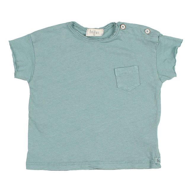 Camiseta de algodón y lino | Salvia