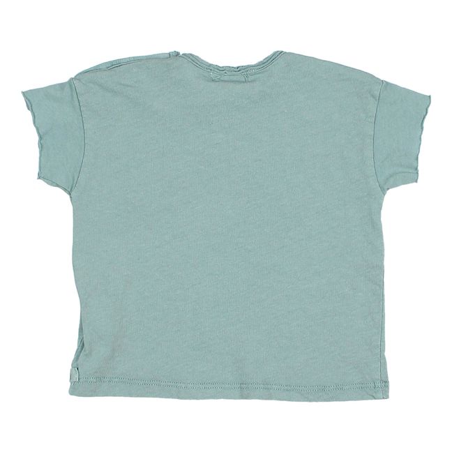 Camiseta de algodón y lino | Salvia