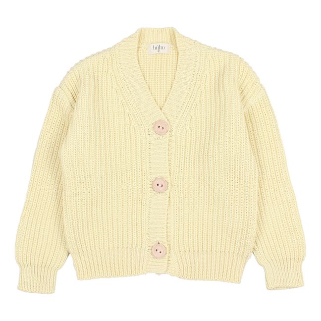 Cárdigan de algodón orgánico | Amarillo palo