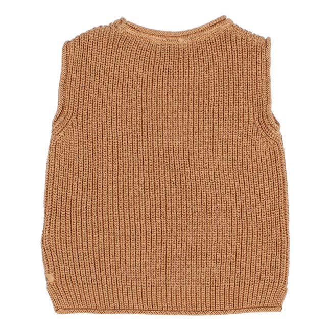 Pull Sans Manches Coton Bio | Caramel