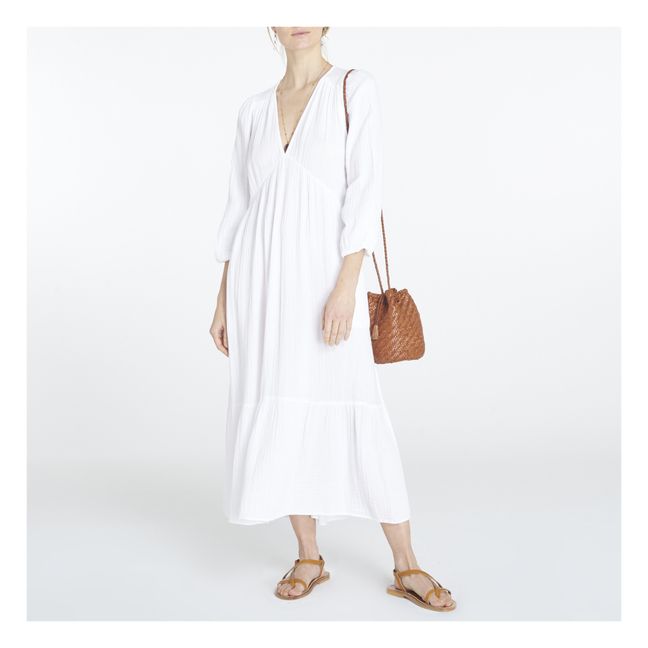 Robe Ella Gaze de Coton | Blanc