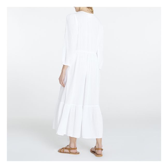 Vestito Ella in garza di cotone | Bianco
