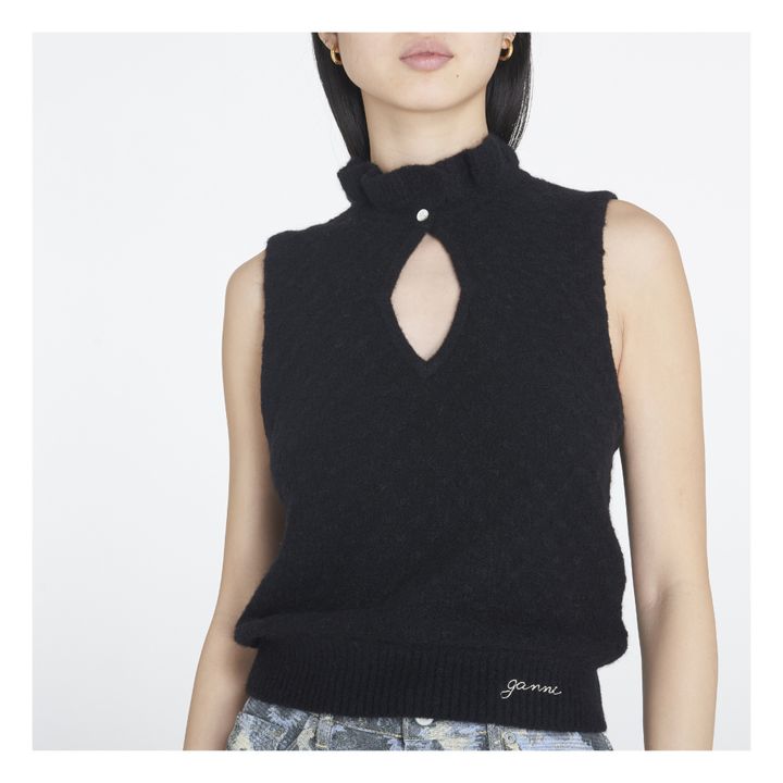 Alpaca and Merino Wool Vest | Negro- Imagen del producto n°2