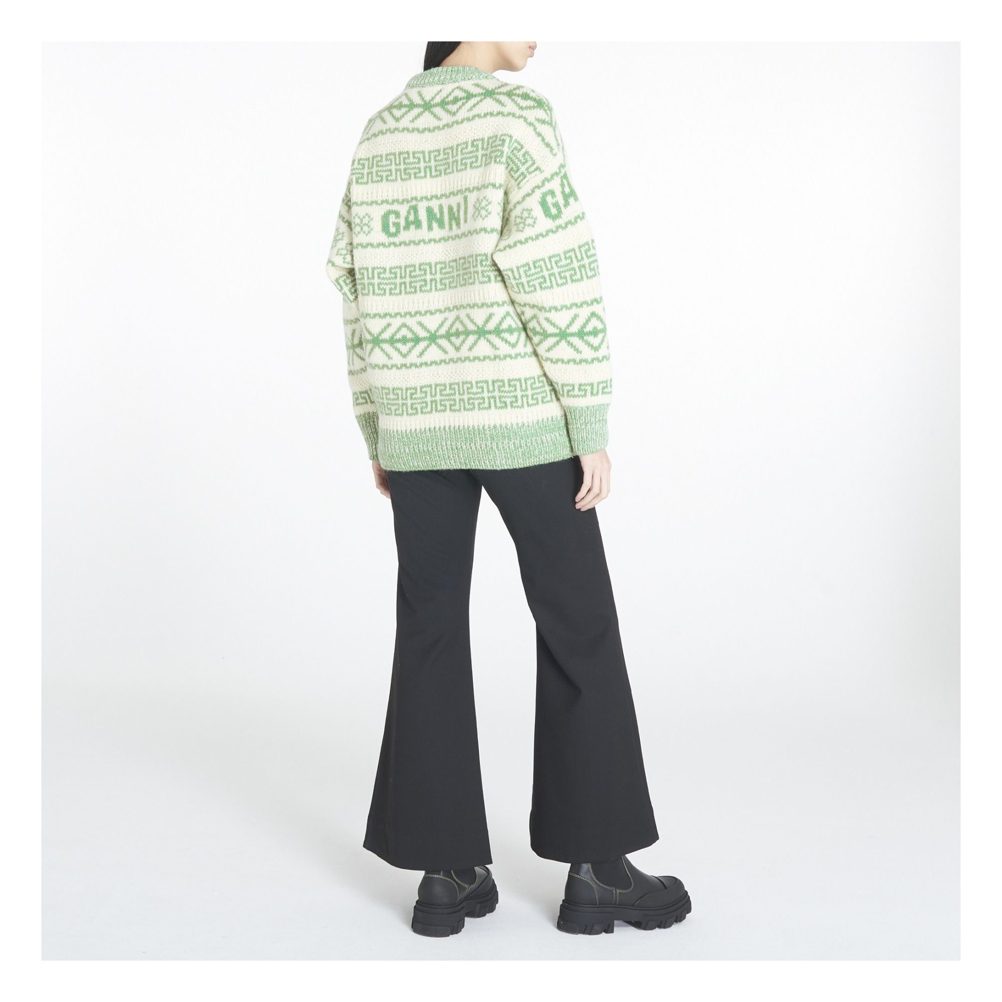 Ganni green outlet jumper