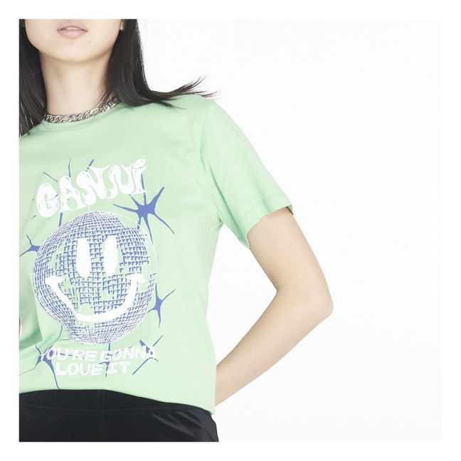 Smiley Relaxed Light Organic Cotton T-shirt | Verde