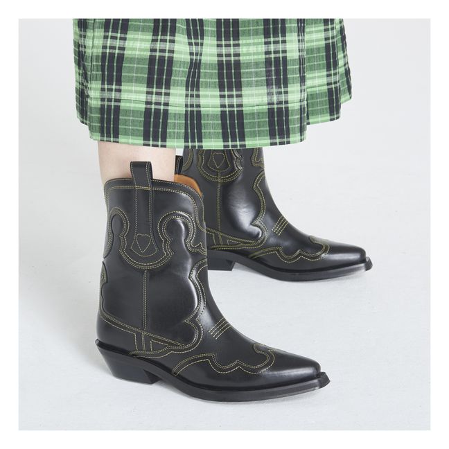 Embroidered Western Boots | Nero
