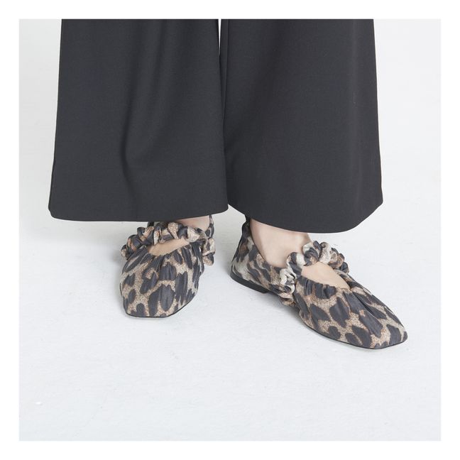 Toe Scrunchie Soft Square Ballet Flats | Leopard