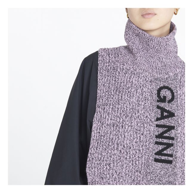 Ribbed Woollen Roll Neck Jumper | Lilac