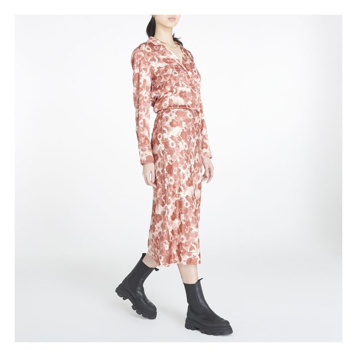 Crinkled Satin Skirt | Terracotta- Imagen del producto n°1