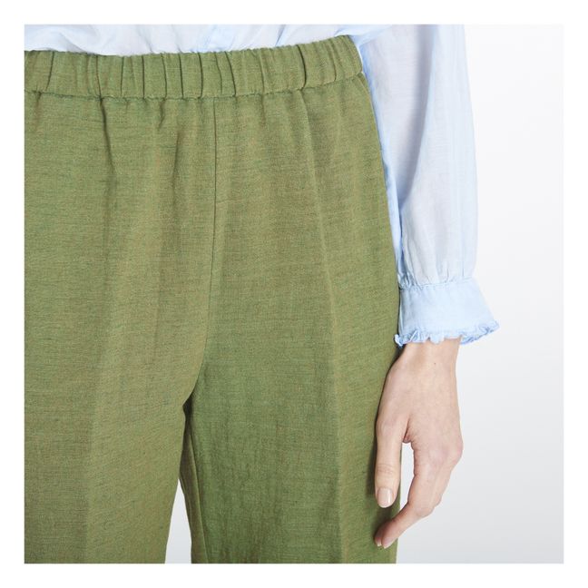 Pantalon Elastiqué Coton et Lin | Vert